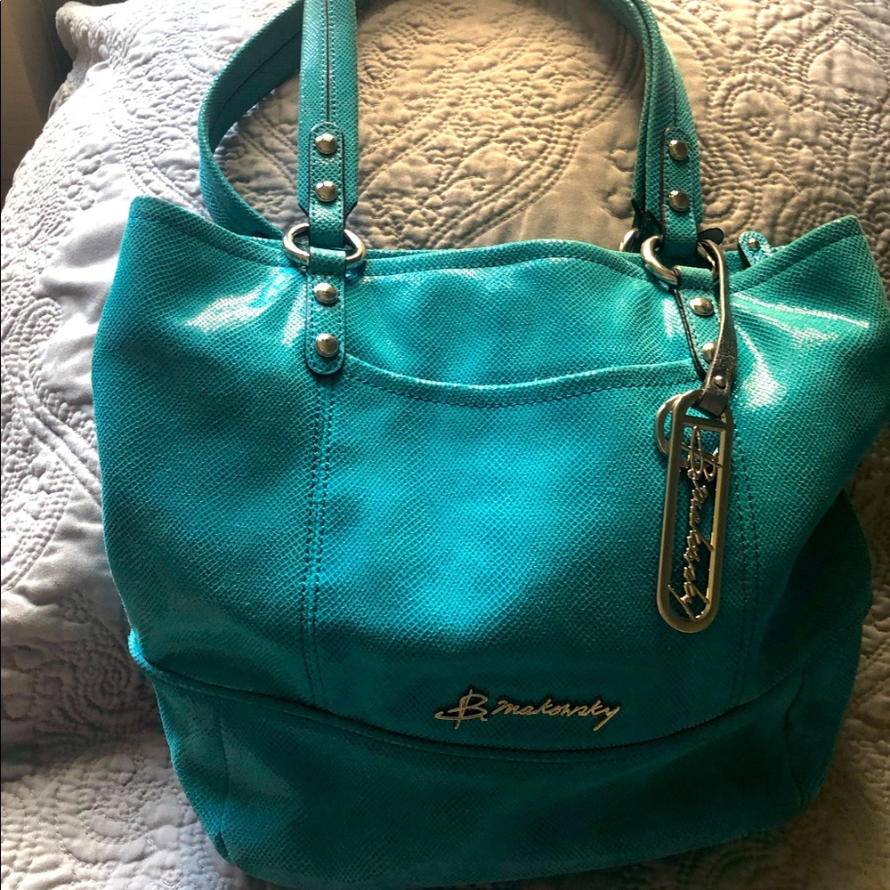 B Makowsky Leather Teal Bag, slightly used